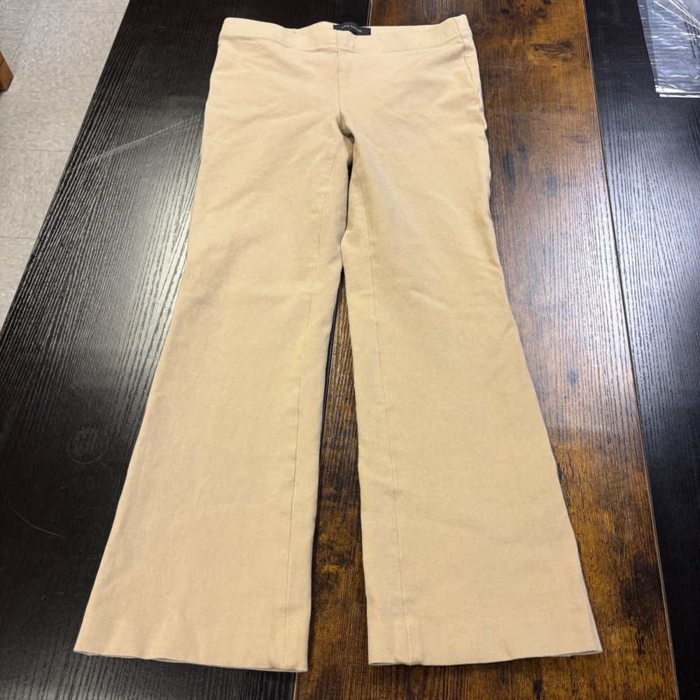 Ann Taylor Womens XS Tan Khaki Pull On Flare Leg Stretch Knit Pants CasualOffice - Picture 2 of 8